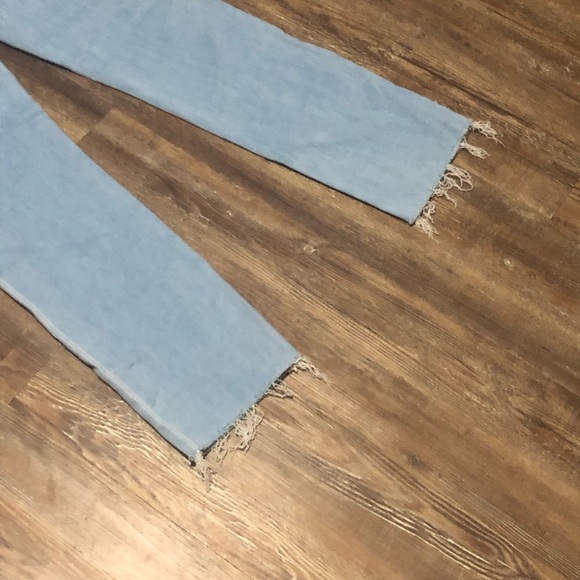 Paige Amber Jeans Women's 28 Straight Leg in Camille Wash Frayed Hem Denim - Picture 6 of 7